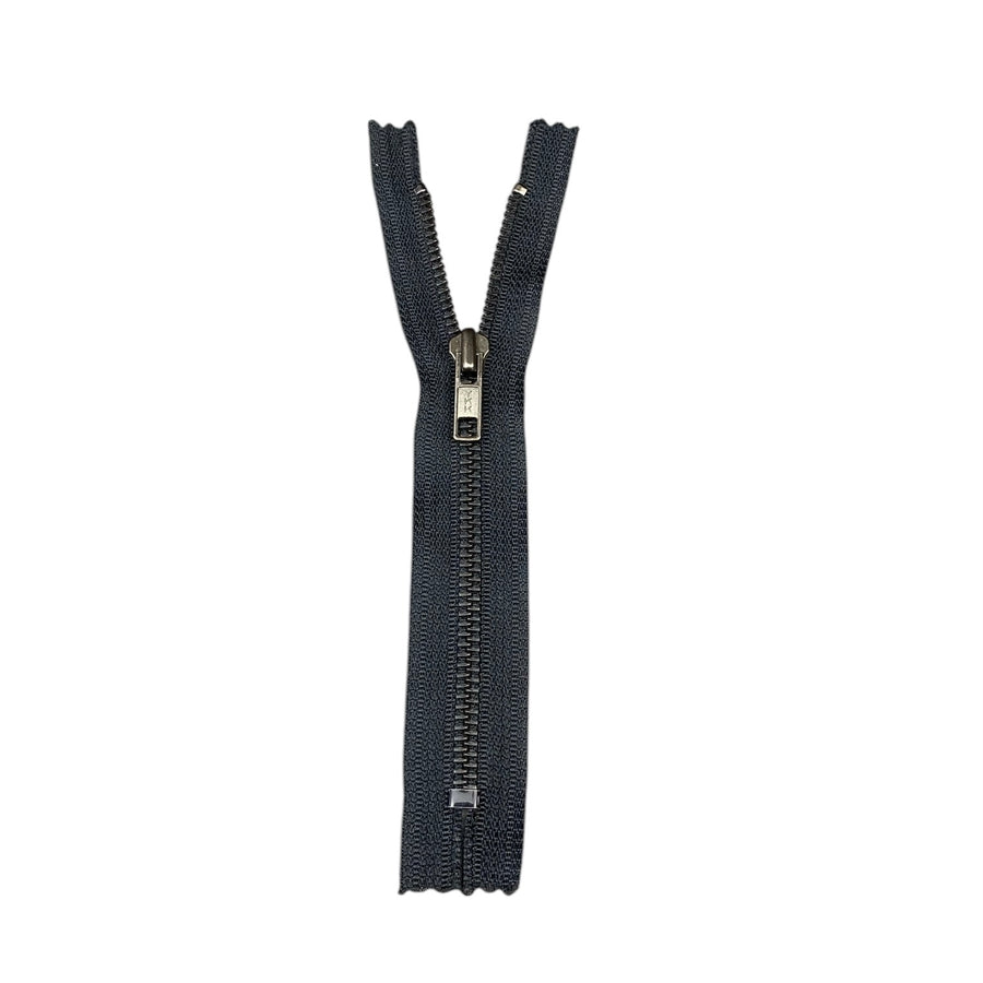 Closed-End Metal YKK Zipper - Black/Gunmetal