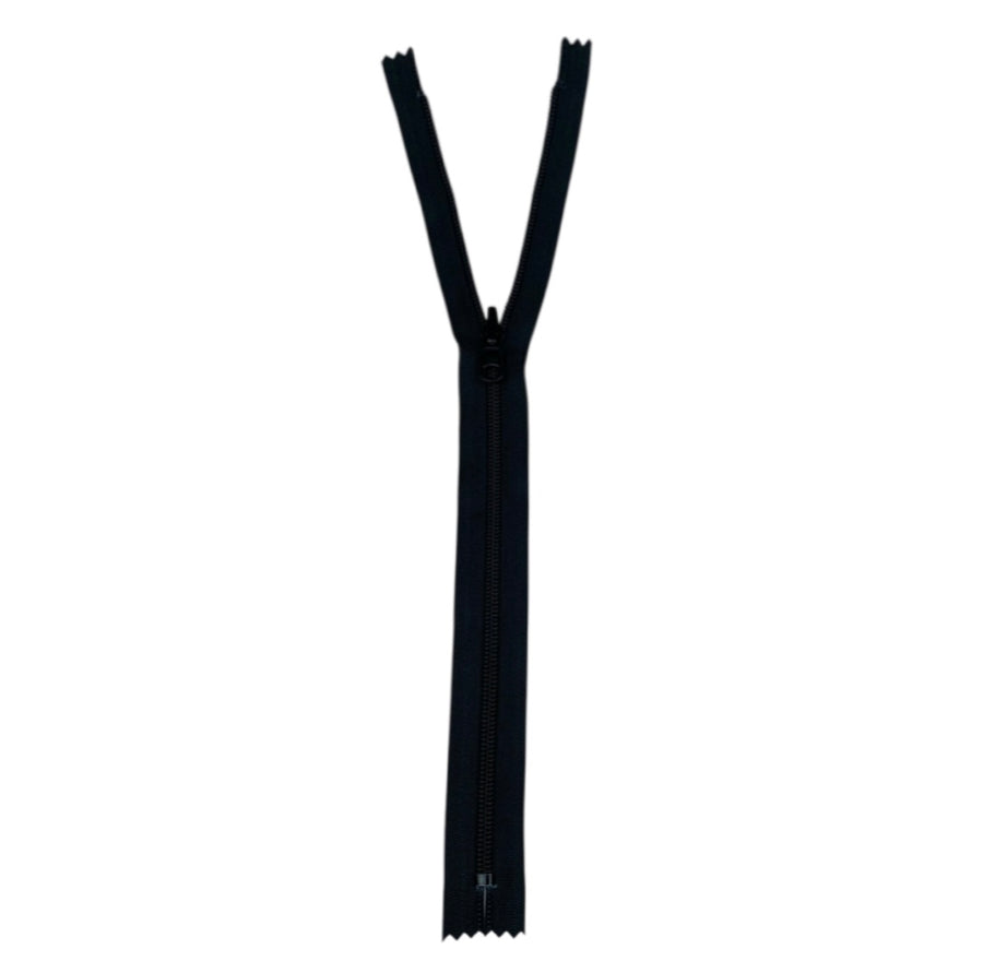 Closed-End Nylon Coil Reversible 13.5” YKK Zipper - Black