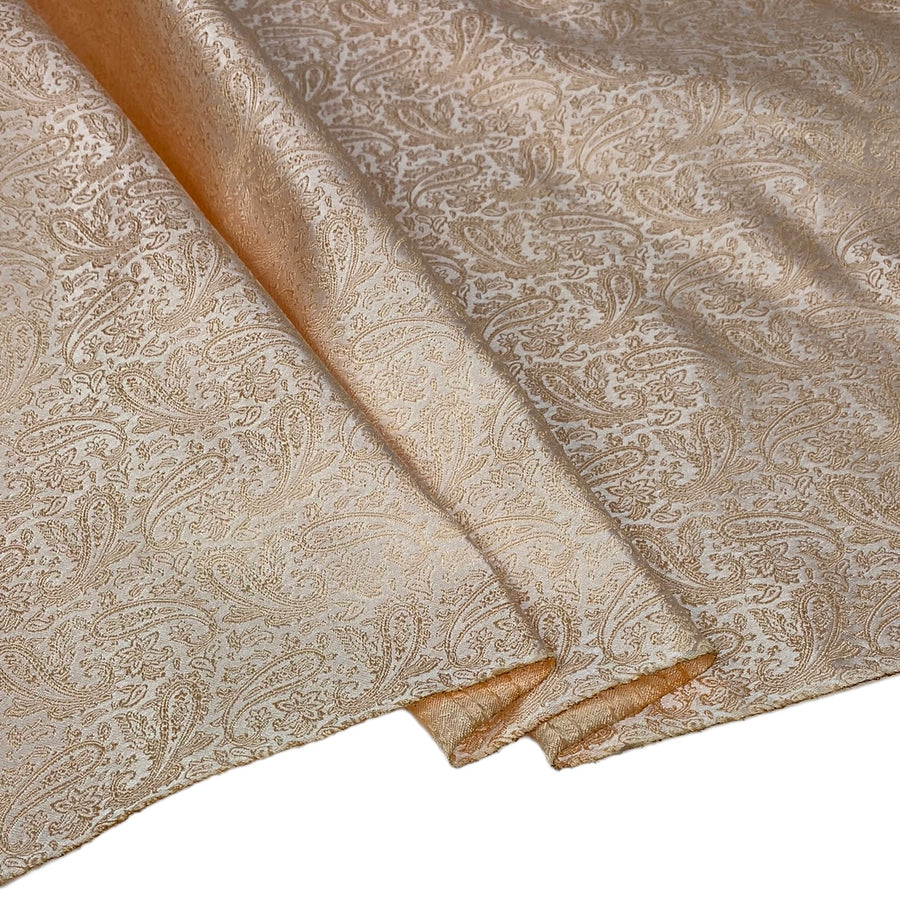 Paisley Silk/Polyester Jacquard - Peach - Remnant