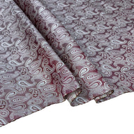 Paisley Silk/Polyester Jacquard - Red / Beige / White  - Remnant