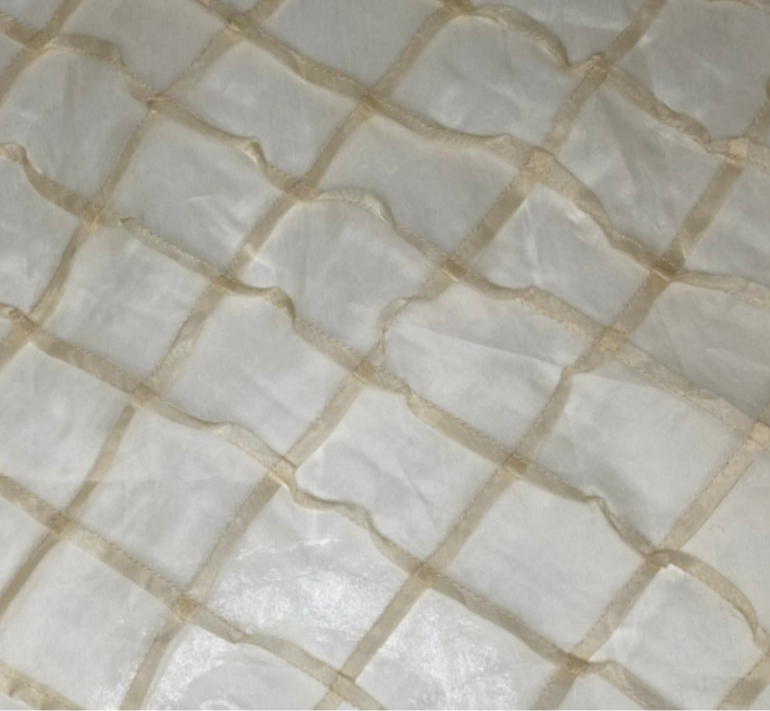 Quilted Silk Organza - Beige