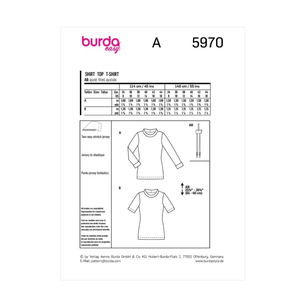 Burda Easy 5970 - Shirt Sewing Pattern