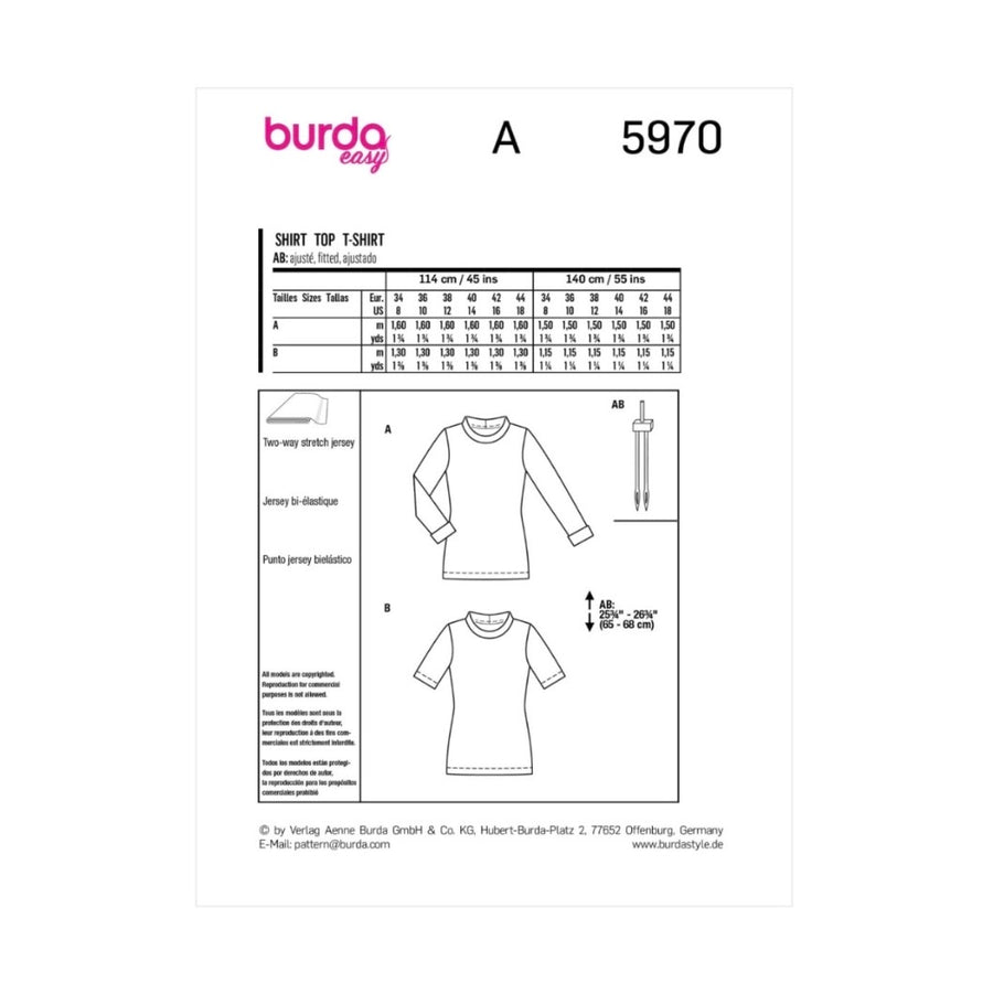 Burda Easy 5970 - Shirt Sewing Pattern