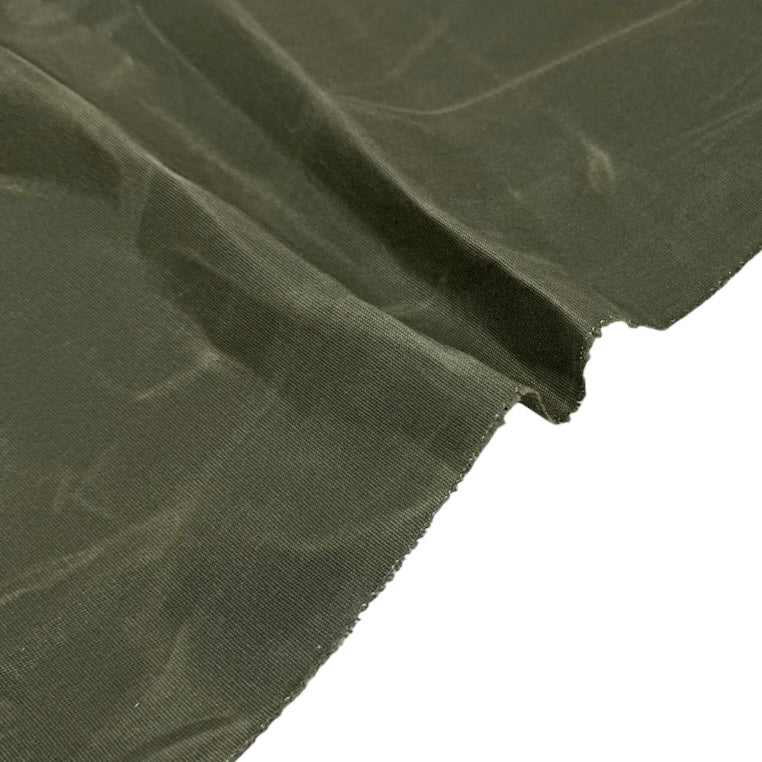 Waxed Cotton Canvas 10oz Beeswax - Khaki Green
