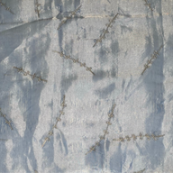 Shot Embroidered Silk Organza - Blue/Silver