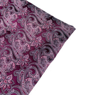 Paisley Silk/Polyester Jacquard - Magenta / Pink - Remnant