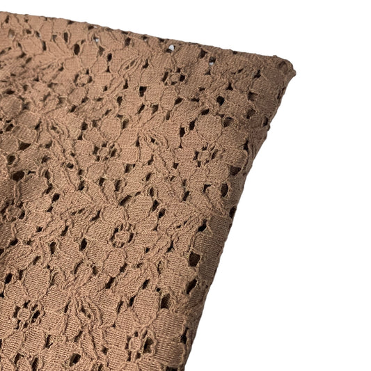 Floral Cotton Lace - Remnant - Brown