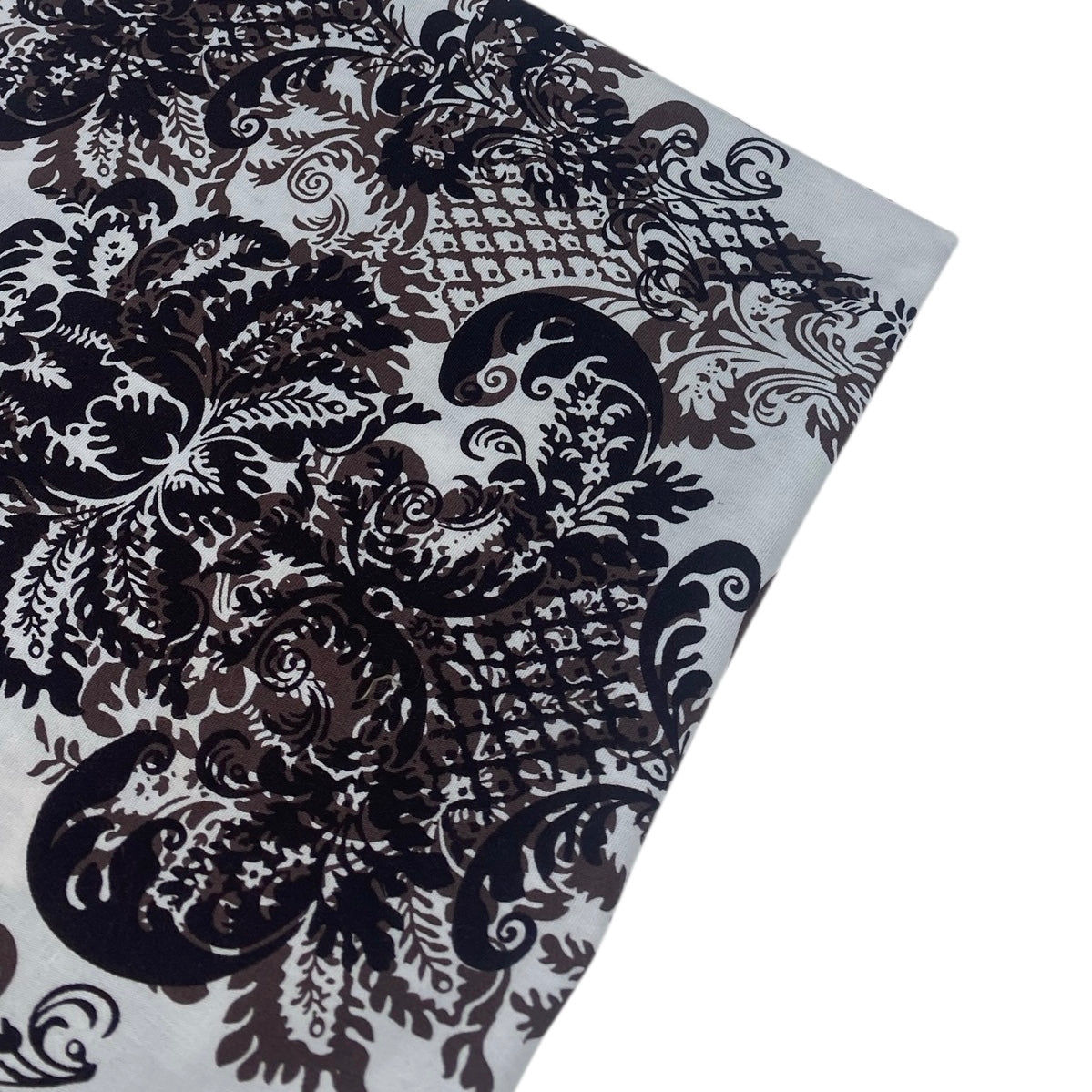 Lightweight Printed Cotton - White/Brown