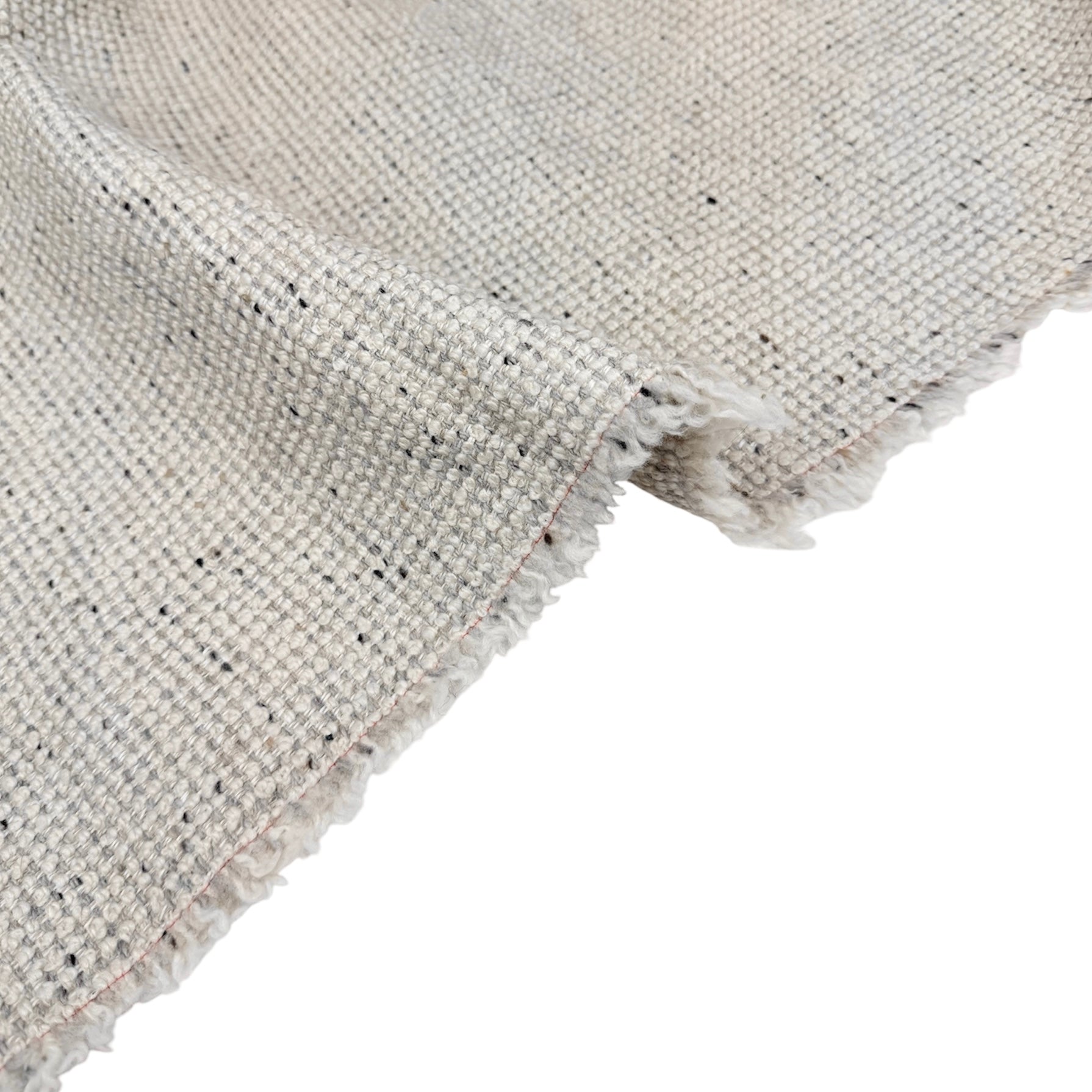 Wool Upholstery Remnant  - Speckled Ivory