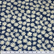 Floral Lightweight Printed Cotton - Blue/Ivory