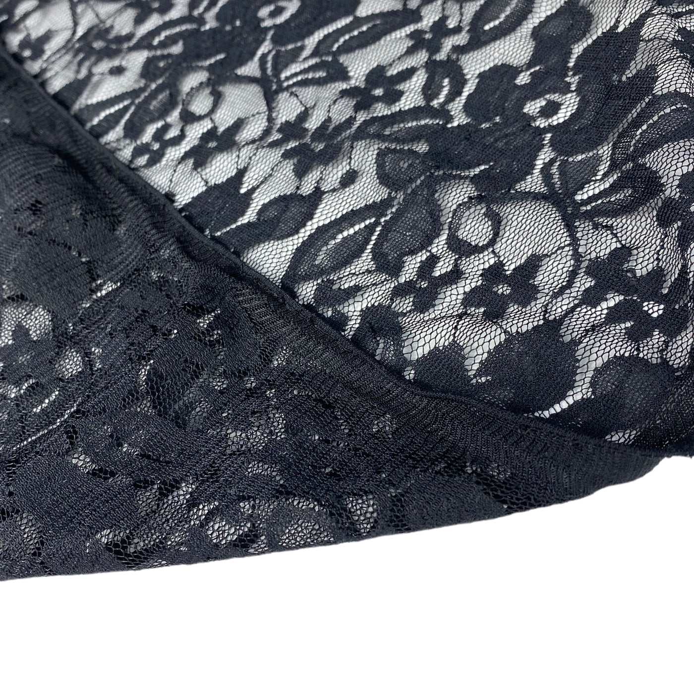 Stretch Floral Lace - 60” - Black