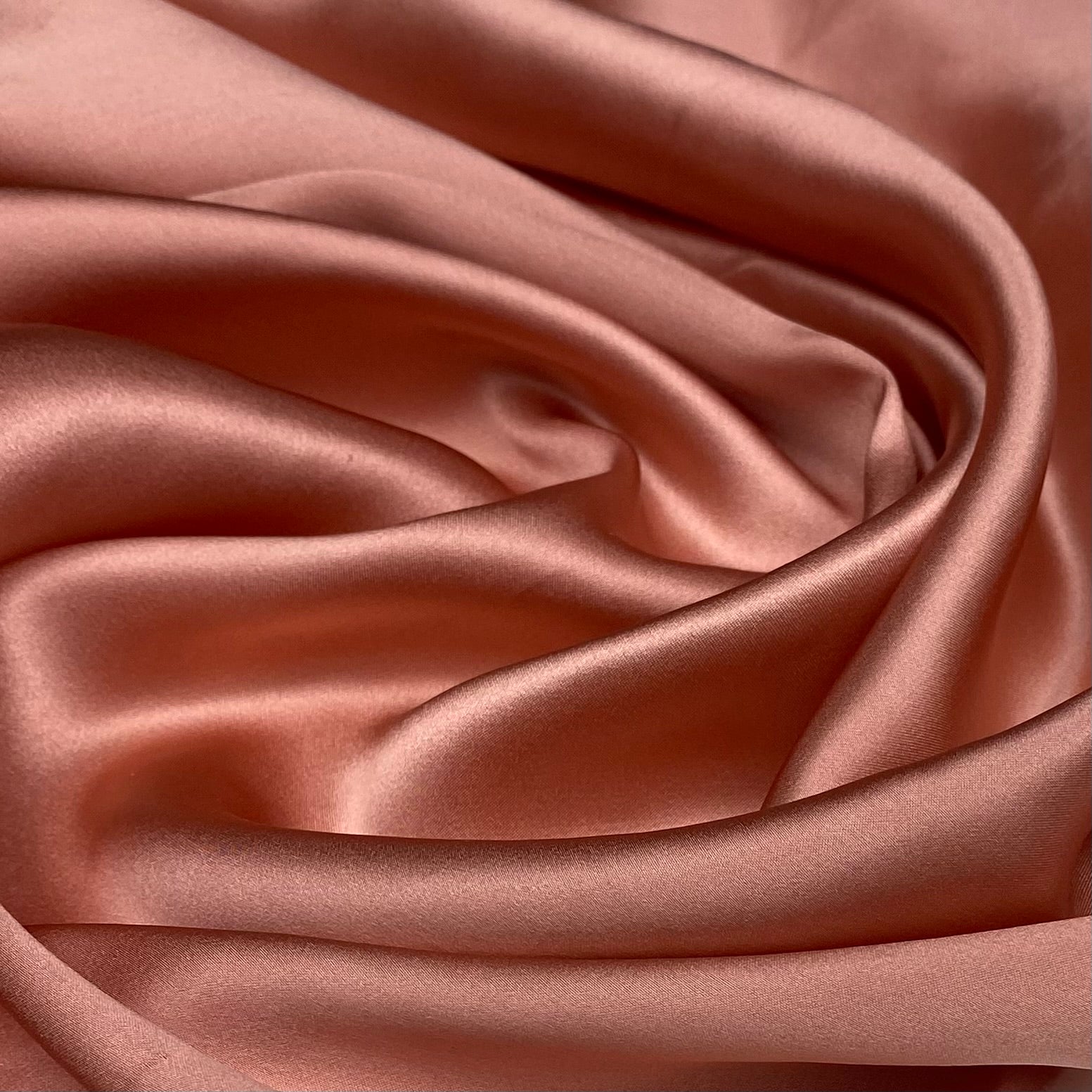 Mulberry Silk Charmeuse Satin - Dark Peach
