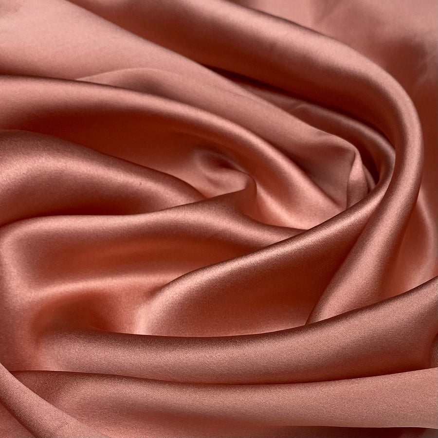 Mulberry Silk Charmeuse Satin - Dark Peach