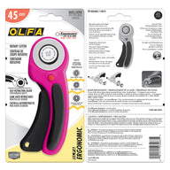 Olfa Ergonomic Rotary Cutter - 45mm - Magenta