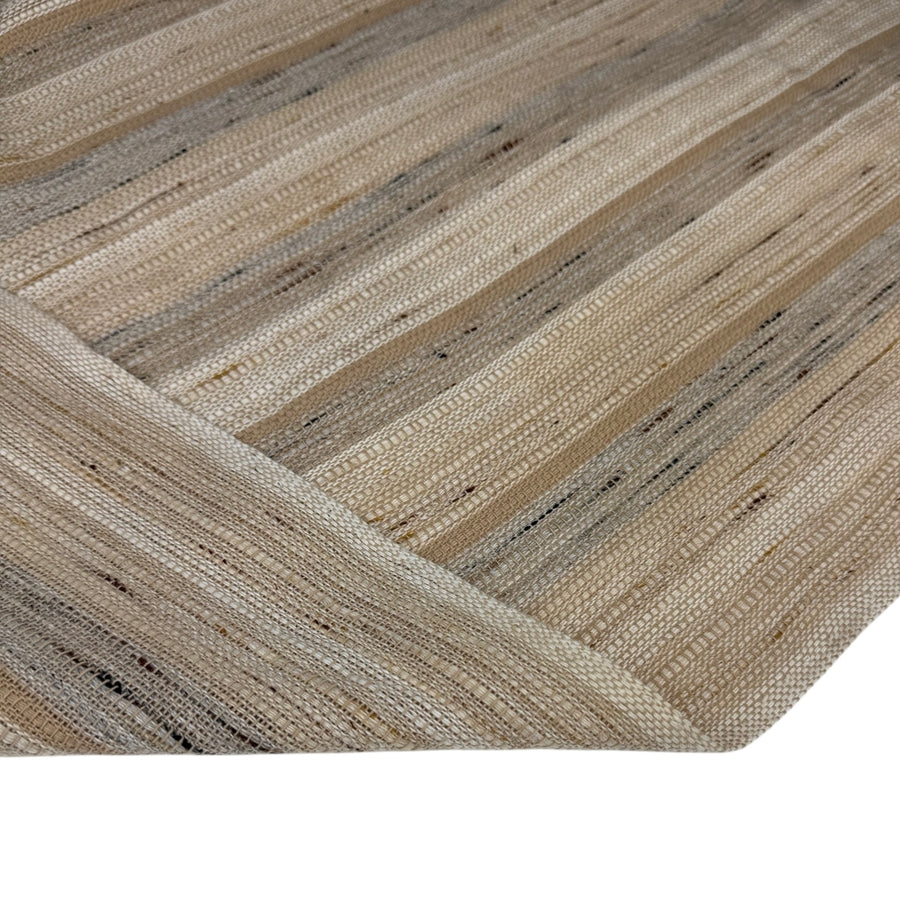 Woven Acrylic Striped Upholstery Remnant - Beige/White/Grey/Brown