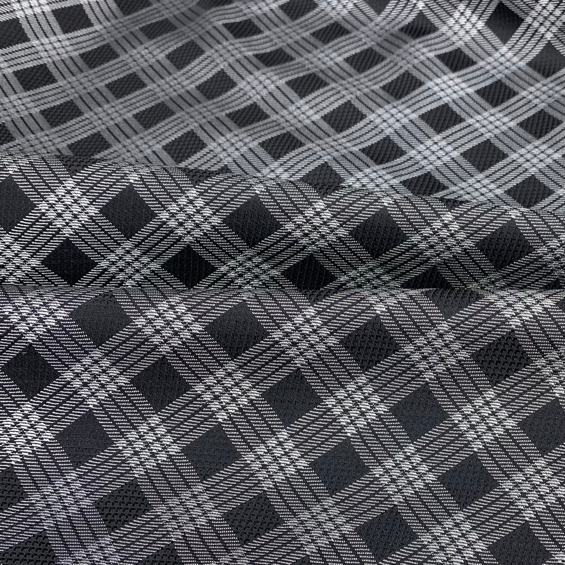 Plaid Silk/Polyester - Black / Grey - Remnant