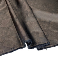 Paisley Silk/Polyester Jacquard - Brown / Black - Remnant