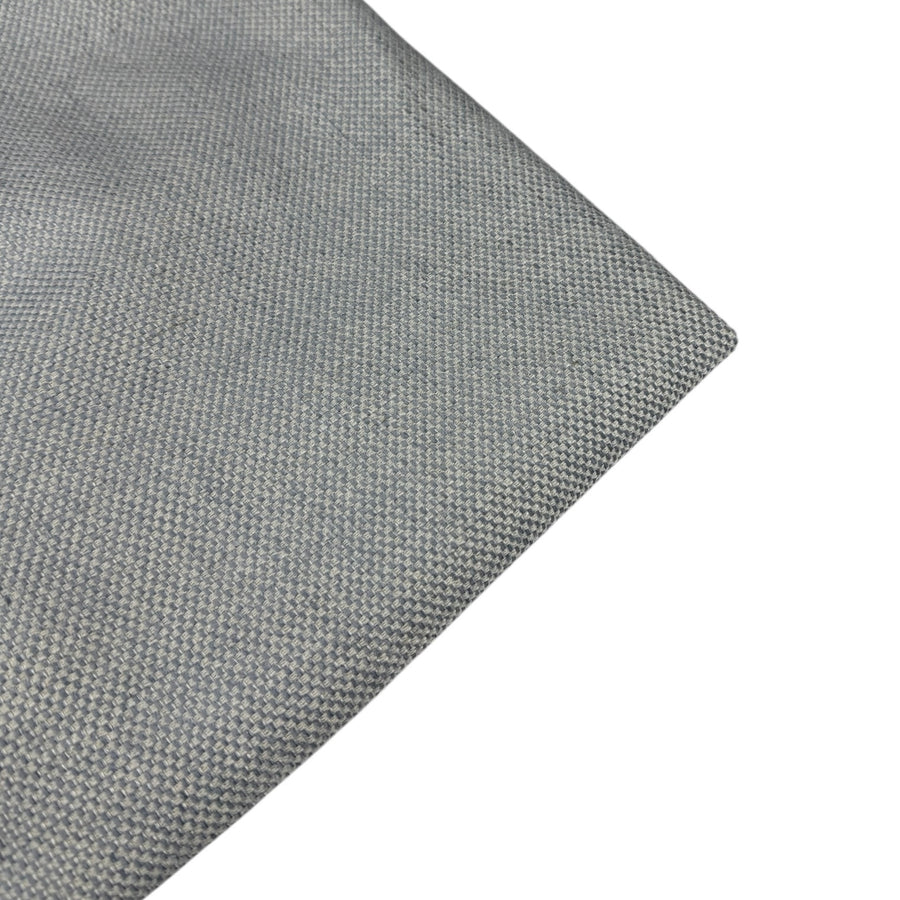 Woven Cotton Linen Blend Upholstery Remnant - Light Blue/Off White