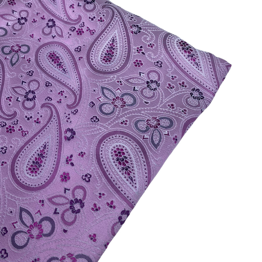 Paisley Silk/Polyester Jacquard - Pink / Purple - Remnant