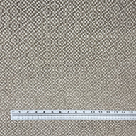 Woven Diamond Patterned Cotton Upholstery Remnant - Beige