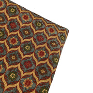 Patterned Chenille Upholstery Remnant  - Rust/Taupe/Gold/Green