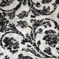 Damask Silk Shantung - White/Black