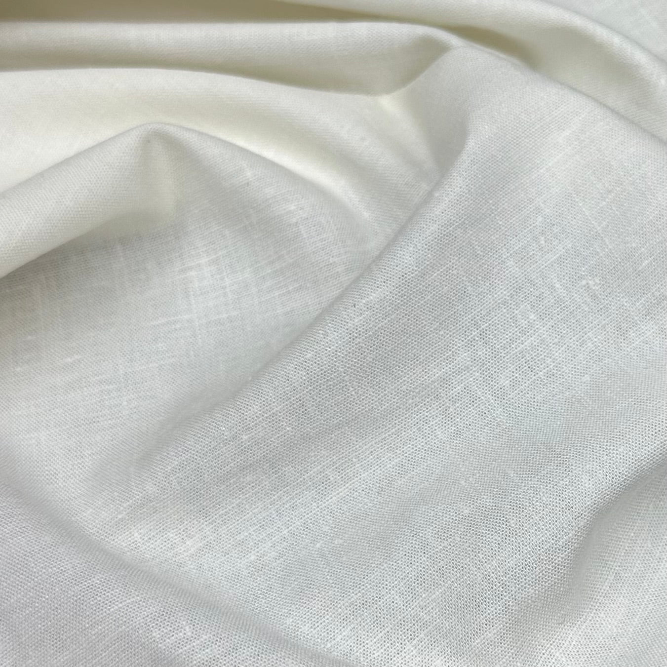 Lightweight Stretch Linen - White