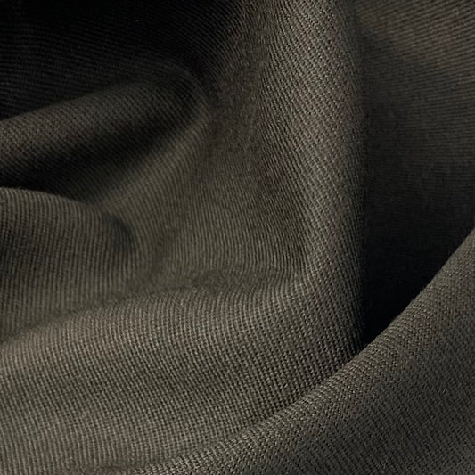 Wool Twill Suiting -Remnant - Dark Olive Green