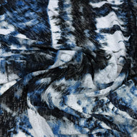 Abstract Printed Stretch Knit - Blue/Black/White