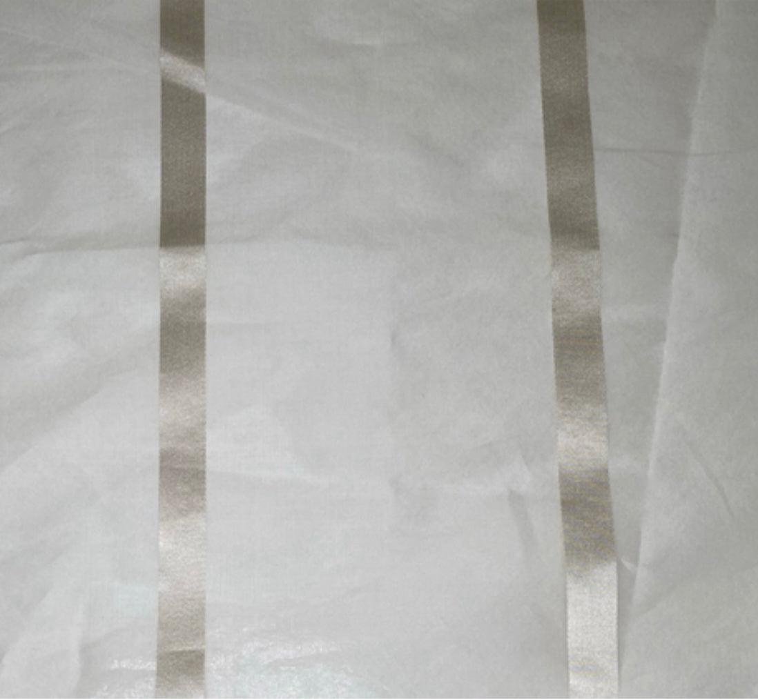 Striped Silk Organza - Beige