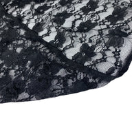 Stretch Floral Corded Lace - Black