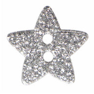Star Novelty 2 Hole Button - 18mm - Silver - 3 count