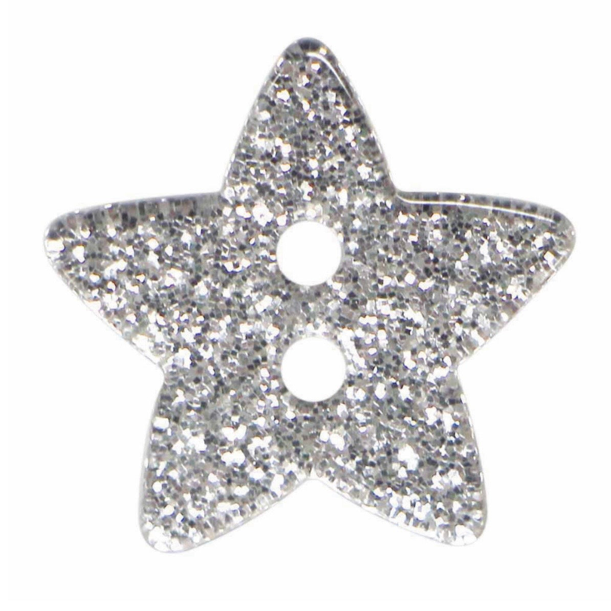 Star Novelty 2 Hole Button - 18mm - Silver - 3 count