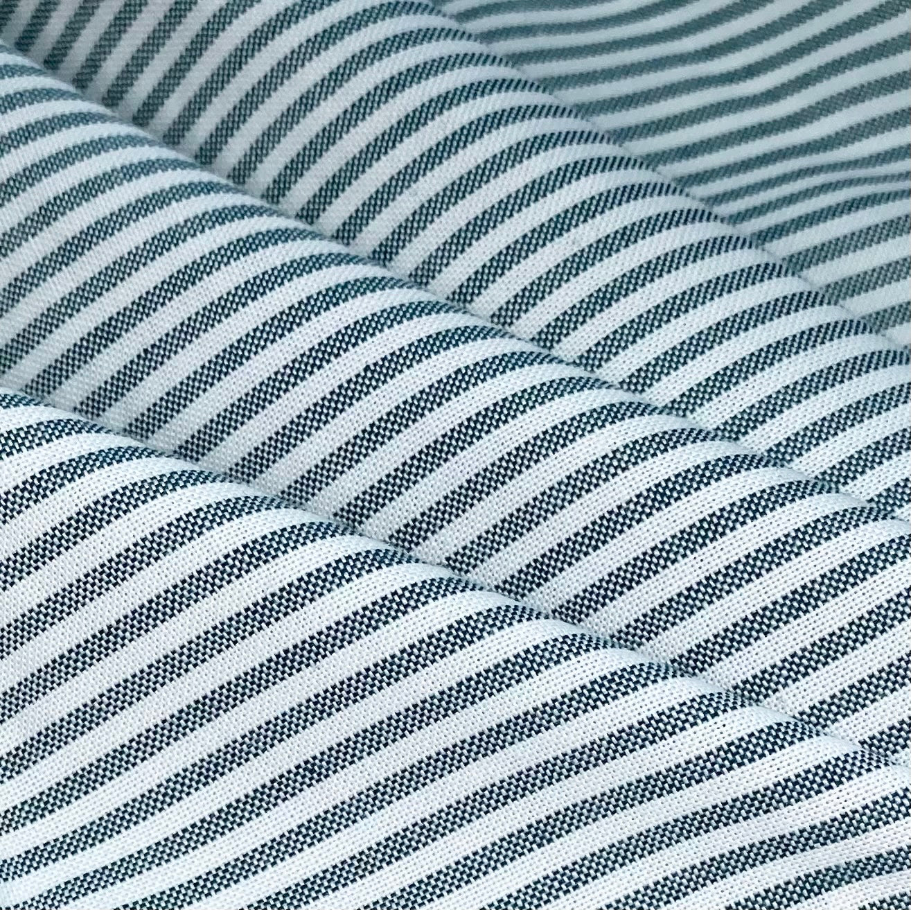 Striped Woven Cotton Blend - White/Green