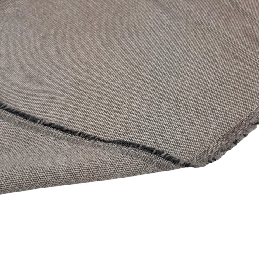 Chenille Upholstery Remnant - Grey/Ivory