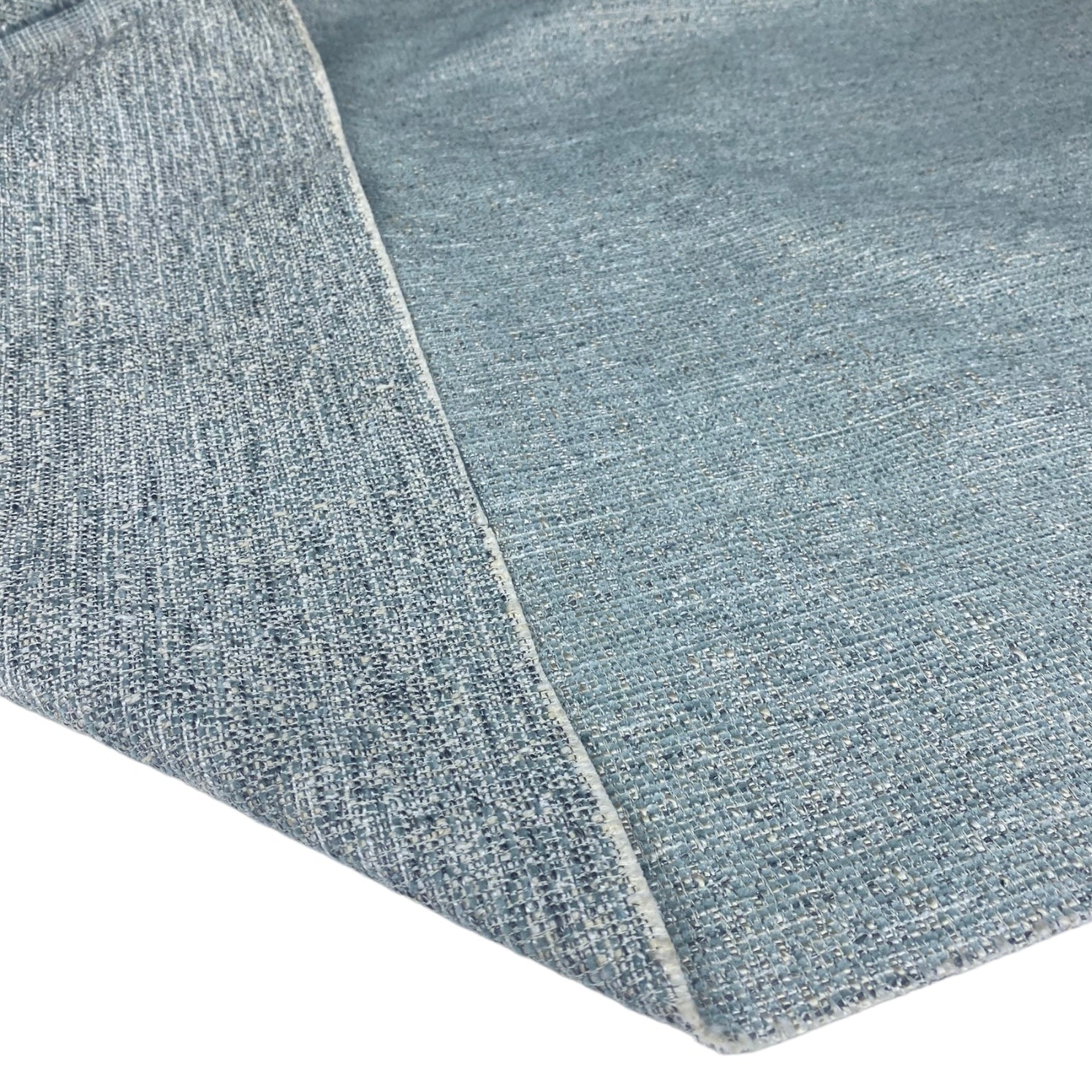 Upholstery Remnant  - Light Blue/White/Navy