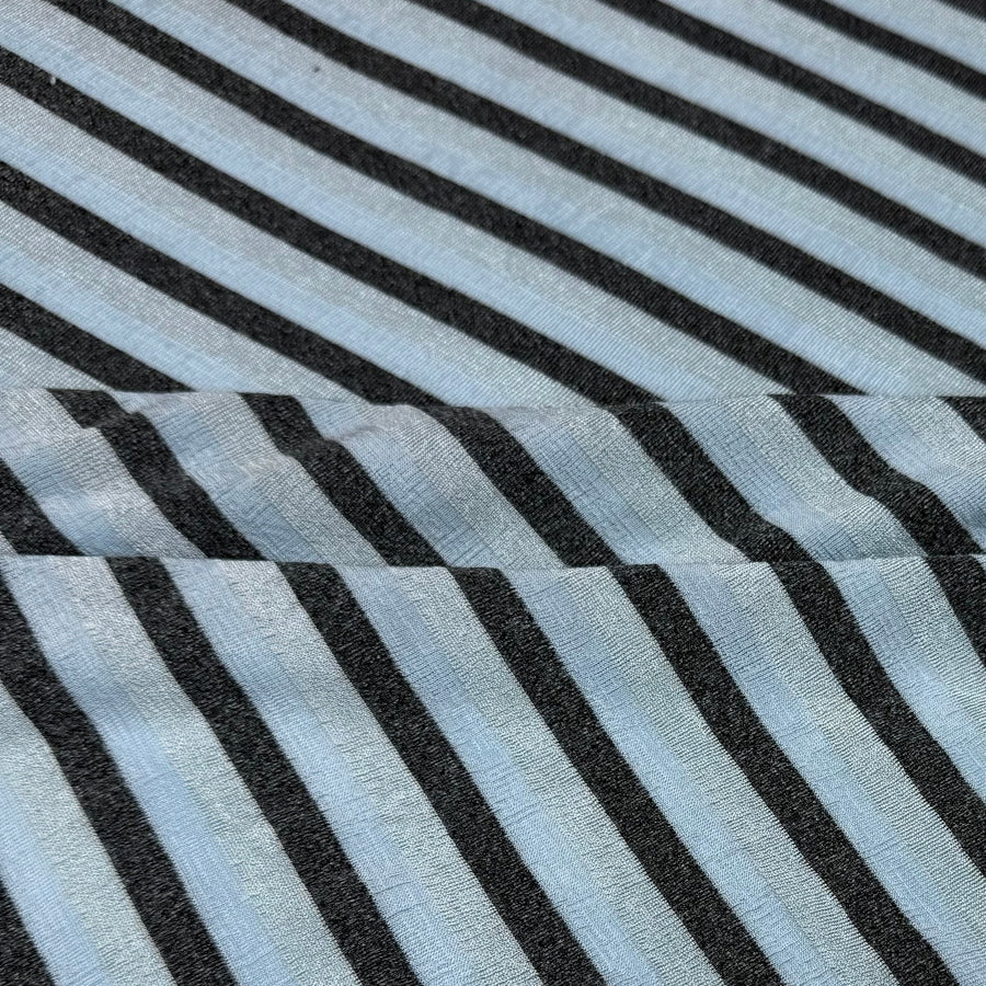Striped Stretch Knit - Grey/Blue/White