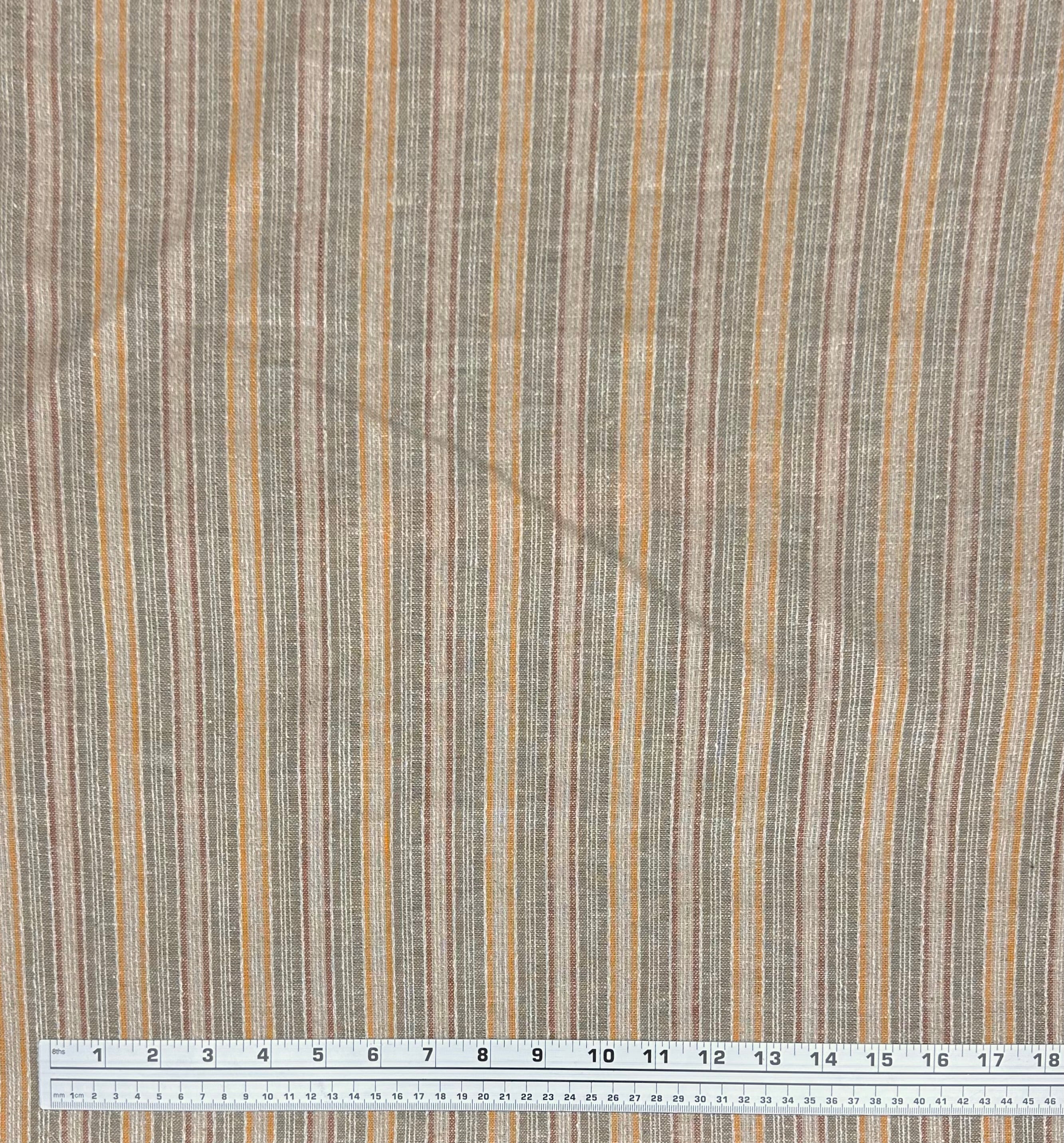 Striped Medium Weight Linen - Brown