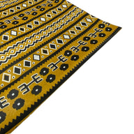 Super Wax African Printed Cotton - Striped - Gold/Black