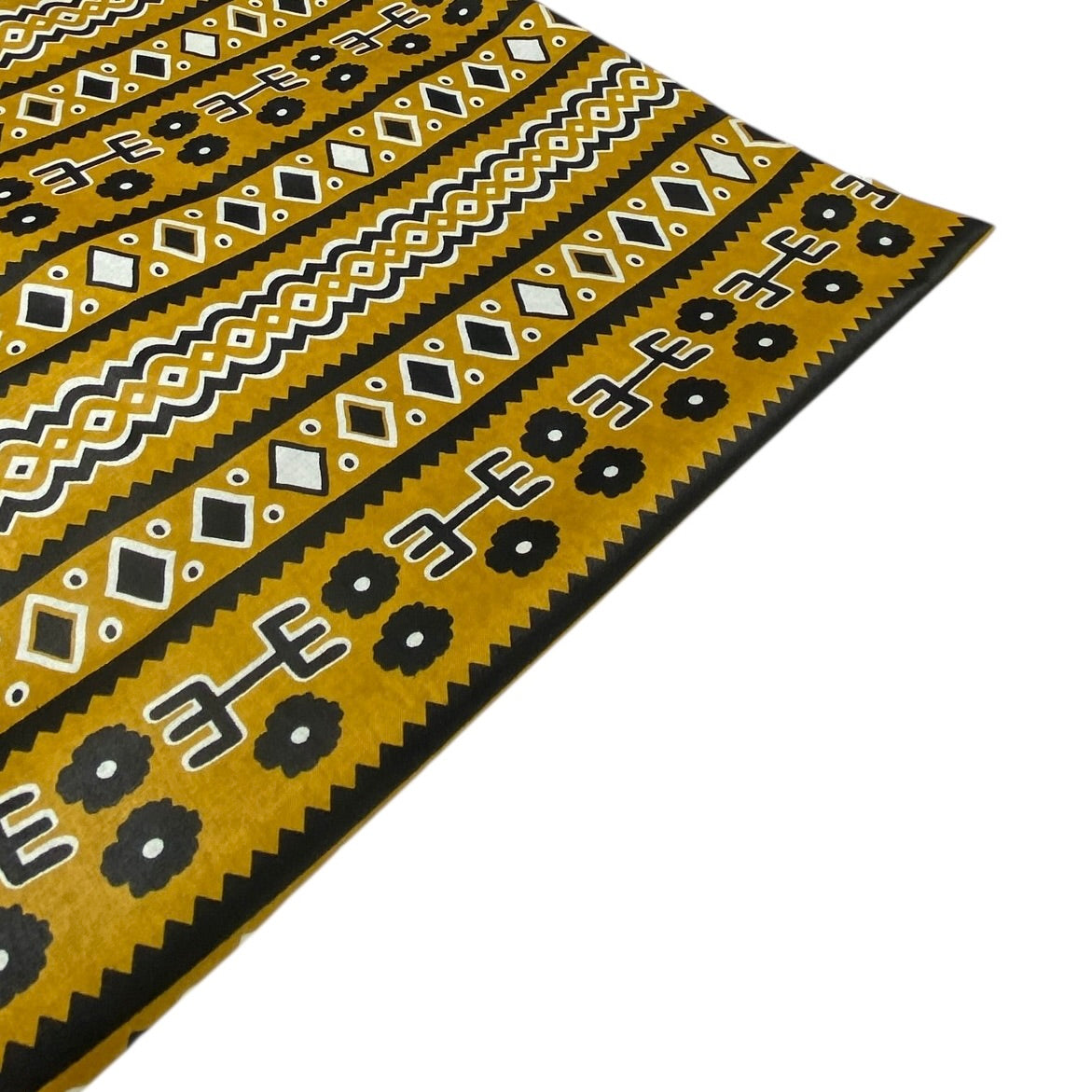 Super Wax African Printed Cotton - Striped - Gold/Black