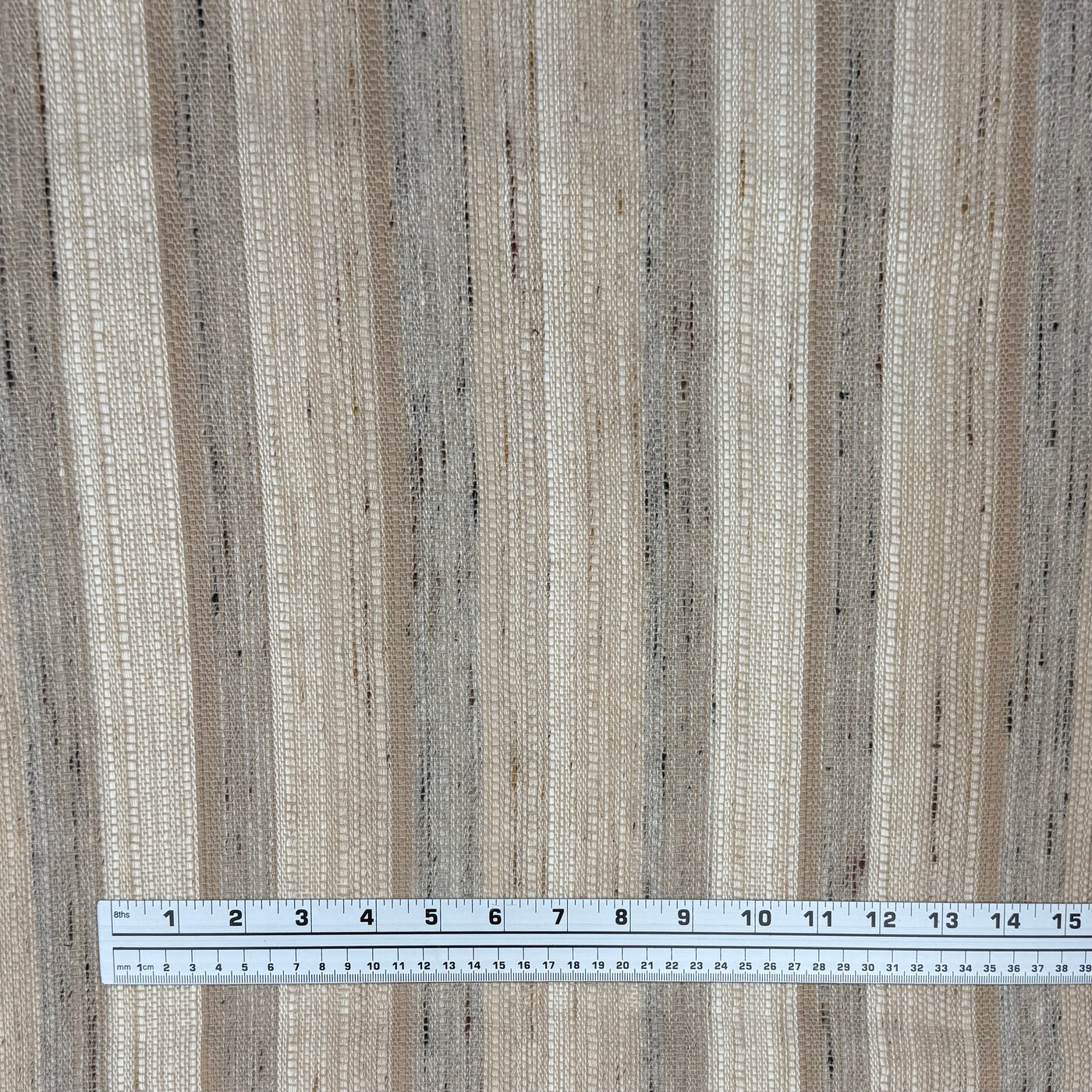 Woven Acrylic Striped Upholstery Remnant - Beige/White/Grey/Brown
