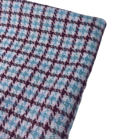 Wool Coating - Remnant - Plaid - Pink/Burgundy/Blue