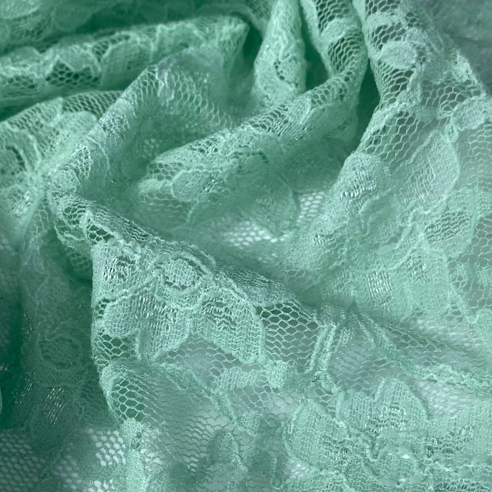 Floral Corded Lace - Mint