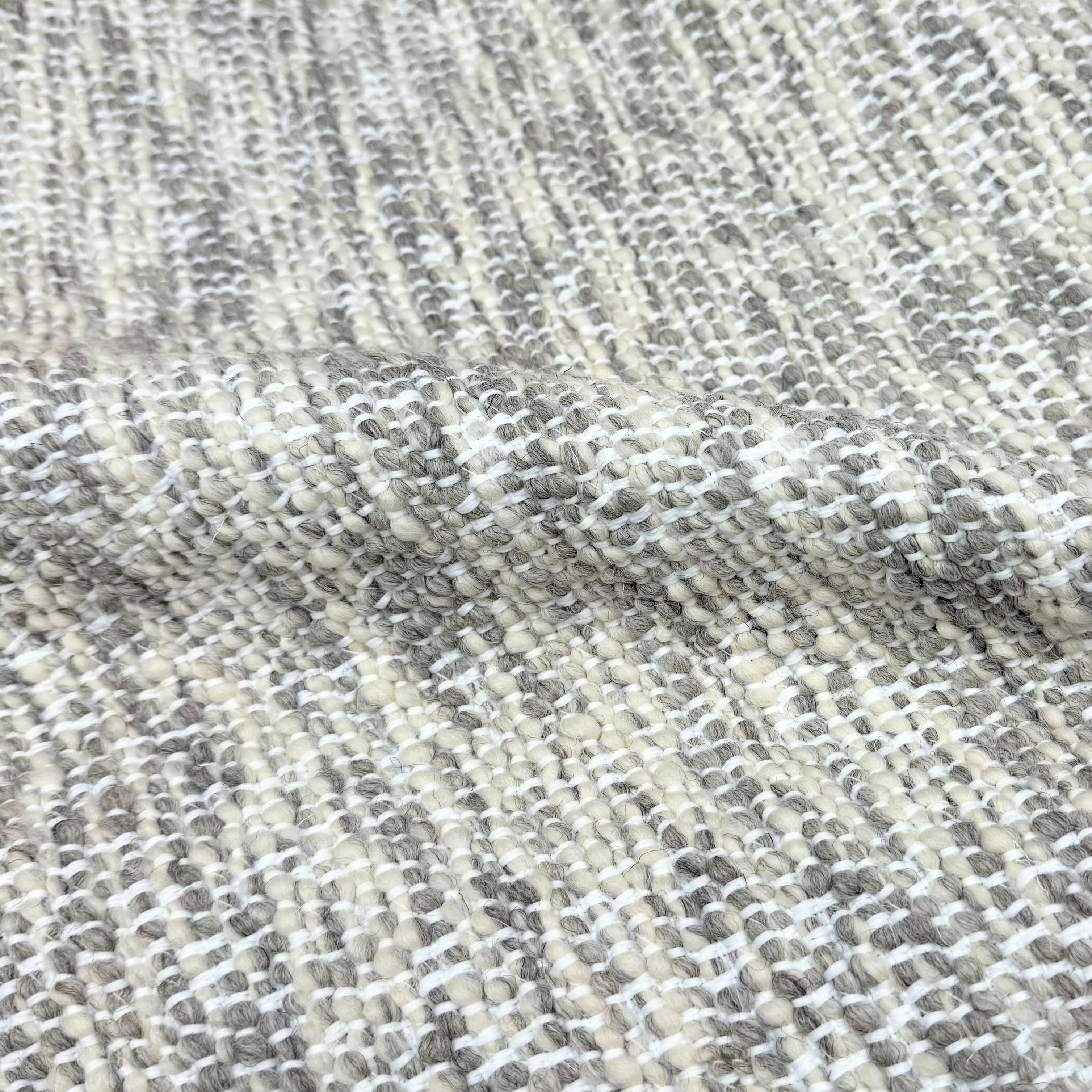 Boucle Wool Upholstery Remnant  - Ivory/Beige