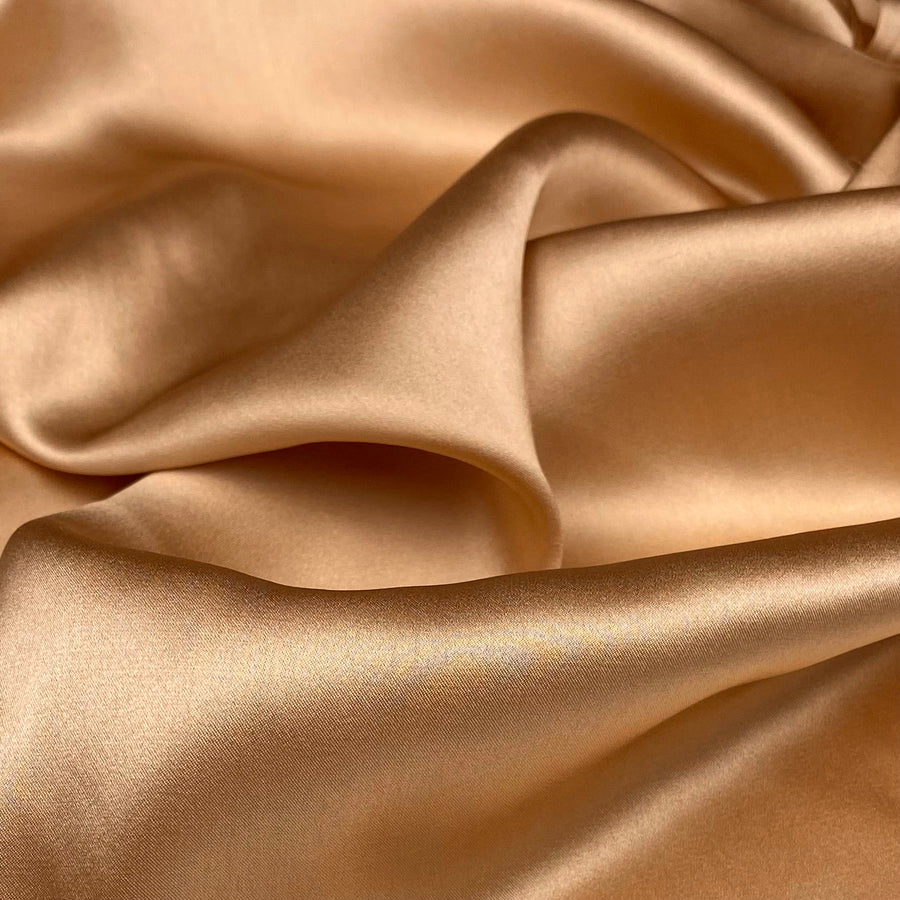 Mulberry Silk Charmeuse Satin - Nude Beige
