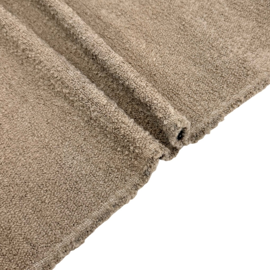 Boucle Wool Upholstery Remnant - Light Brown