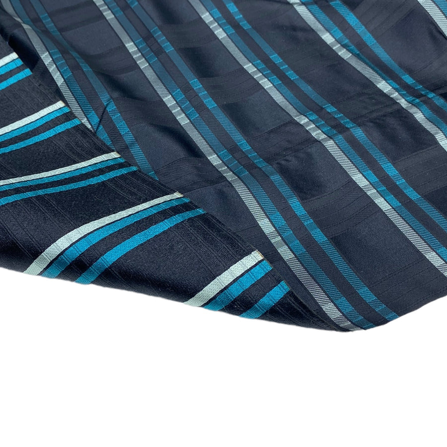 Plaid Silk/Polyester - Black / Blue