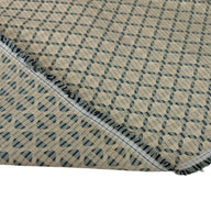 Patterned Cotton Jacquard Upholstery Remnant - Beige/Aqua/Blue