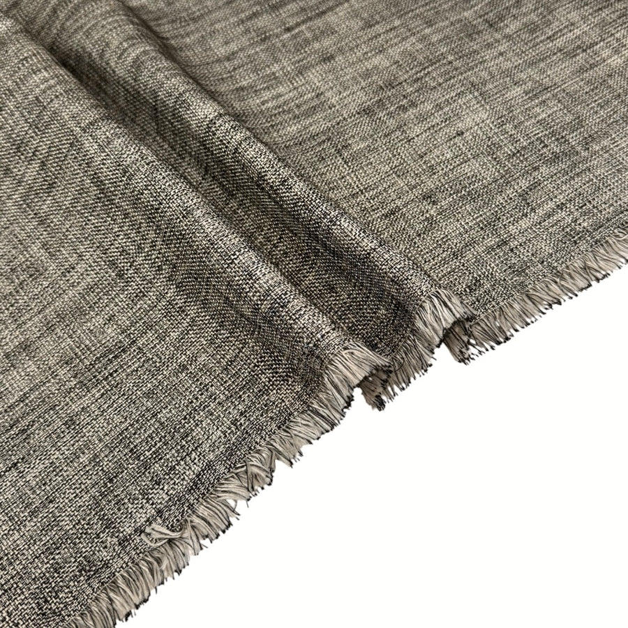 Woven Upholstery Remnant - Ivory/Black