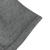 Woven Diamond Patterned Cotton Upholstery Remnant - White/Blue